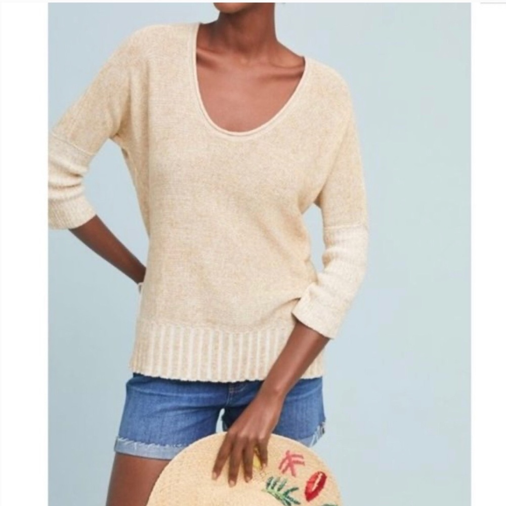 Anthropologie Moth Catamaran Sweater Cotton Linen
